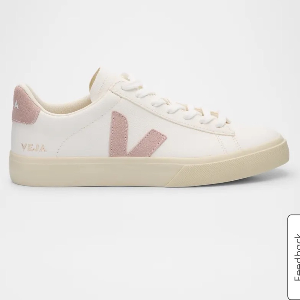 Veja Women's White and Pink Sneakers - Picture 3 of 10